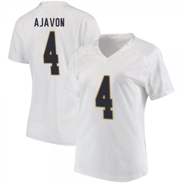 Litchfield Ajavon Notre Dame Fighting Irish NCAA Women's #4 White Replica College Stitched Football Jersey KIL6655IQ